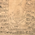 Japanese Hanging Scroll Printed Buddha Village Image Vtg Kakejiku Kakemono SC802