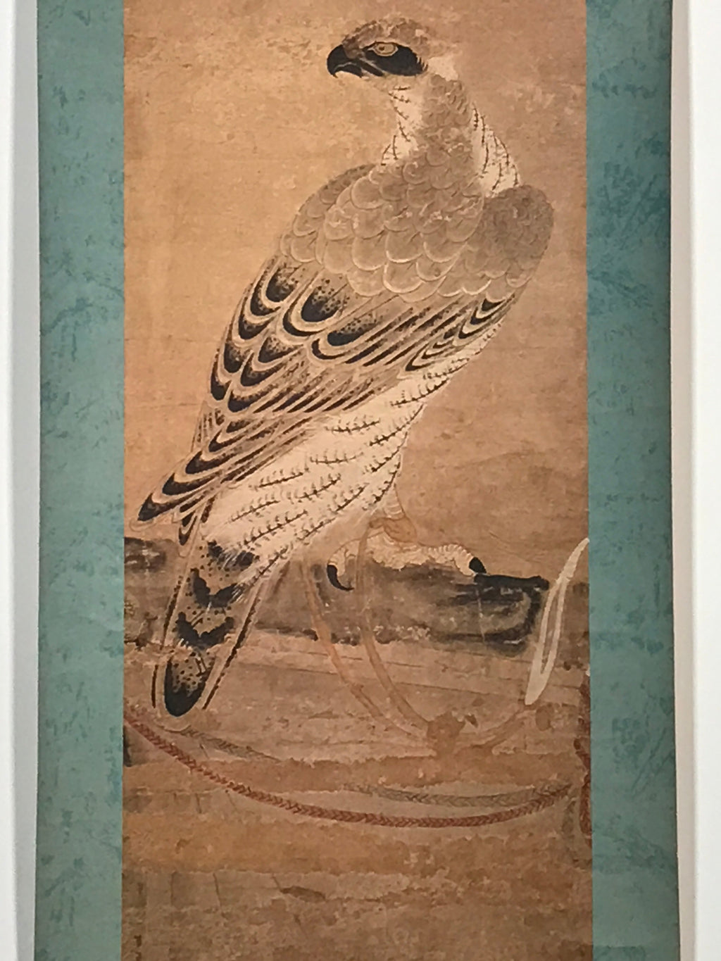 Japanese Hanging Scroll Printed Nihon-ga Hawk Victory Kakejiku Kakemono SC766