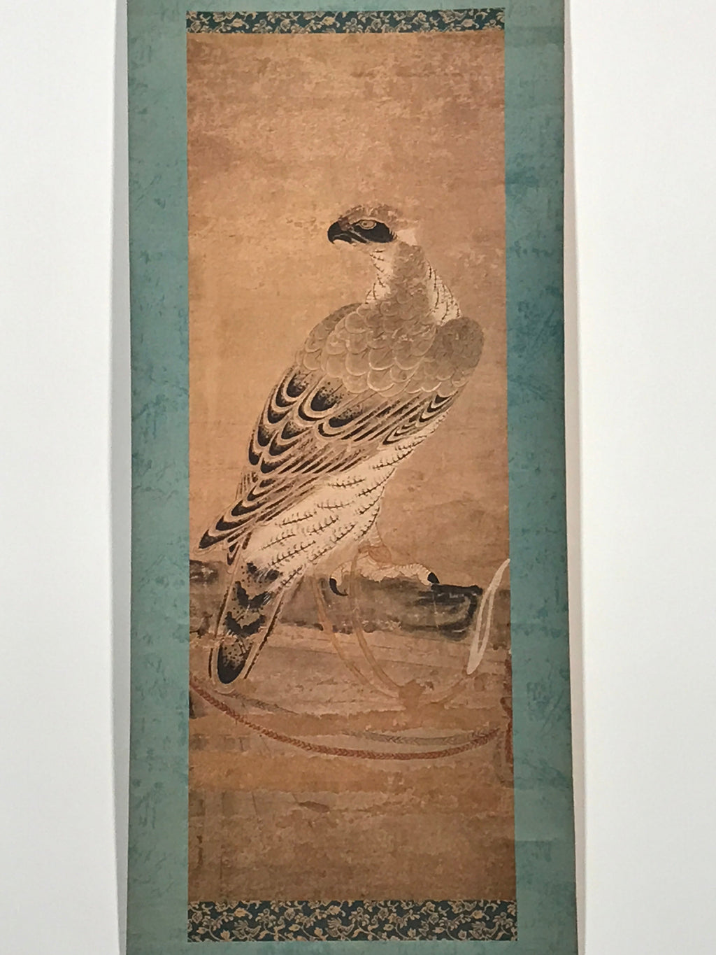 Japanese Hanging Scroll Printed Nihon-ga Hawk Victory Kakejiku Kakemono SC766