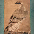 Japanese Hanging Scroll Printed Nihon-ga Hawk Victory Kakejiku Kakemono SC766