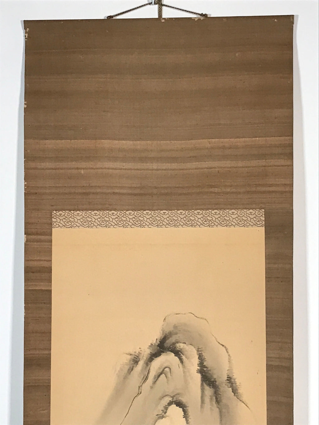 Japanese Hanging Scroll Sansui Landscape Mountain River Vtg Kakejiku SC764