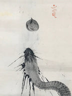 Japanese Hanging Scroll Snake Zodiac Black Ink Picture Kakejiku Kakemono SC779