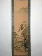 Japanese Hanging Scroll Spring Mountain Village Picture Kakejiku Kakemono SC795