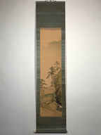 Japanese Hanging Scroll Spring Mountain Village Picture Kakejiku Kakemono SC795