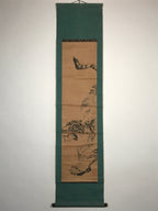 Japanese Hanging Scroll Tiger Baring Fangs Tora Black Kakejiku Kakemono SC792