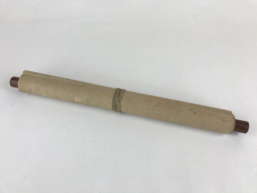 Japanese Hanging Scroll Vtg Calligraphy Kanji Poem Black Ink Kakejiku SC786