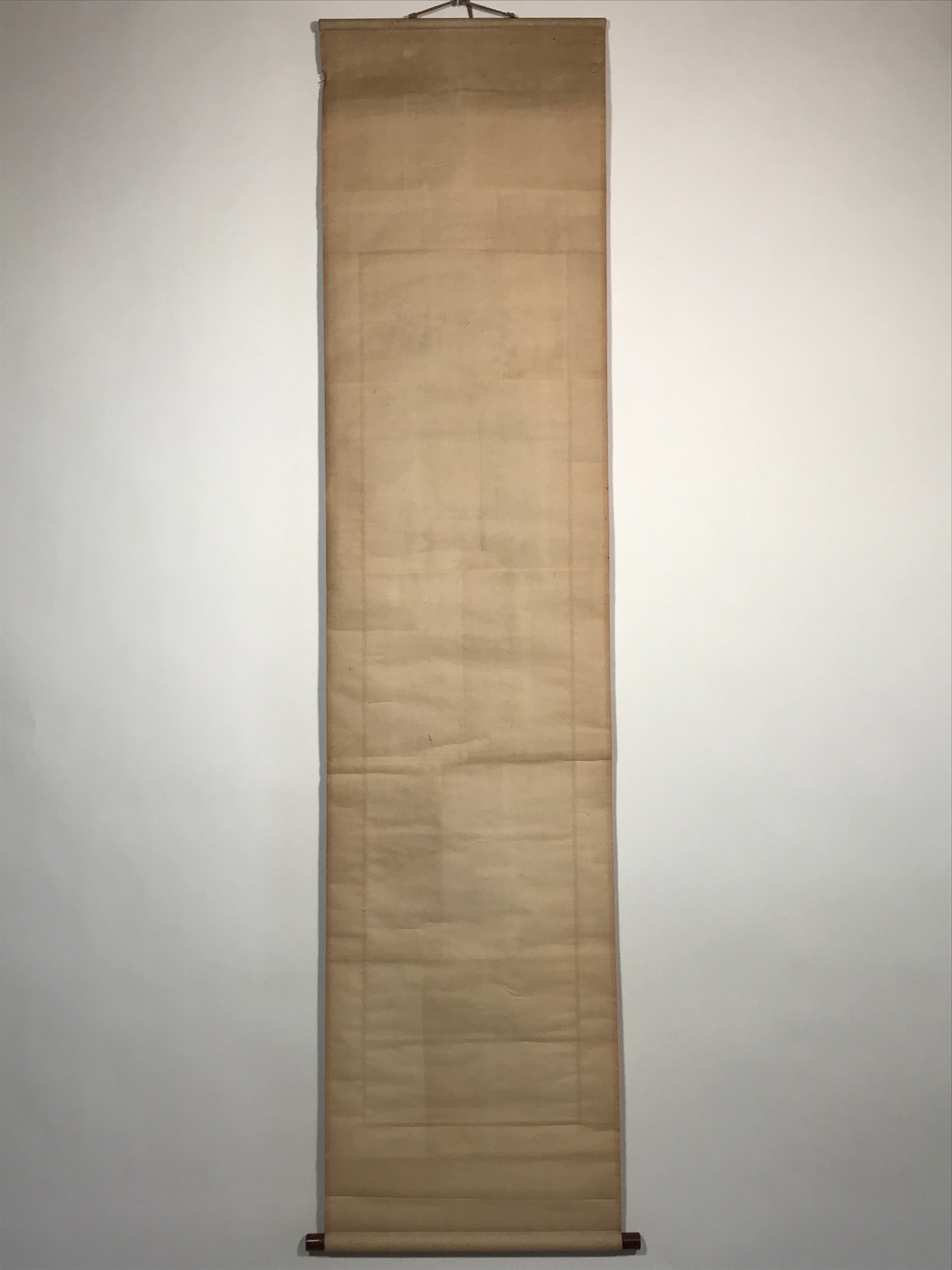 Japanese Hanging Scroll Vtg Calligraphy Kanji Poem Black Ink Kakejiku SC786