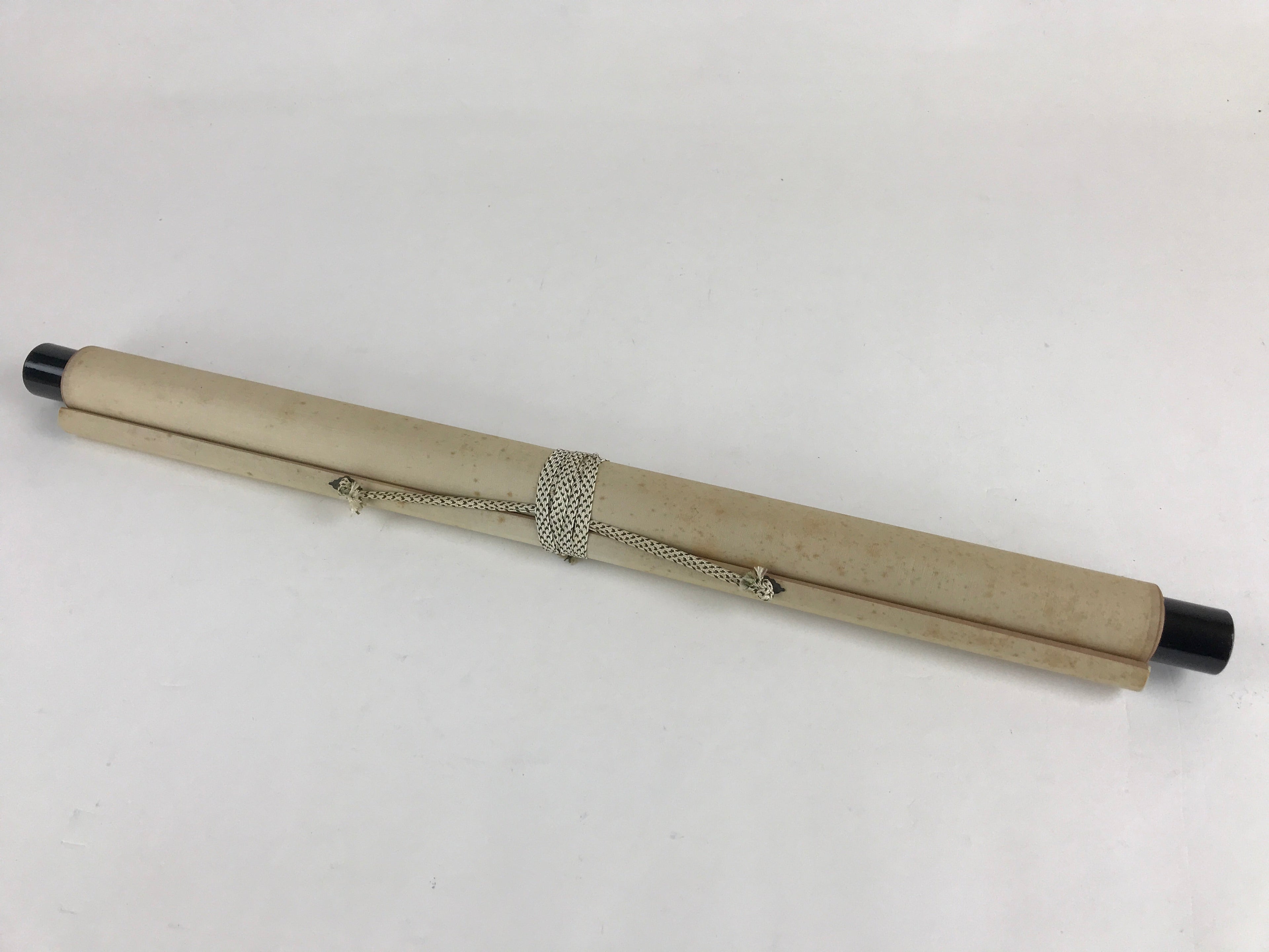 Japanese Hanging Scroll Vtg Calligraphy Kanji Poem Fan Shape Kakejiku SC787