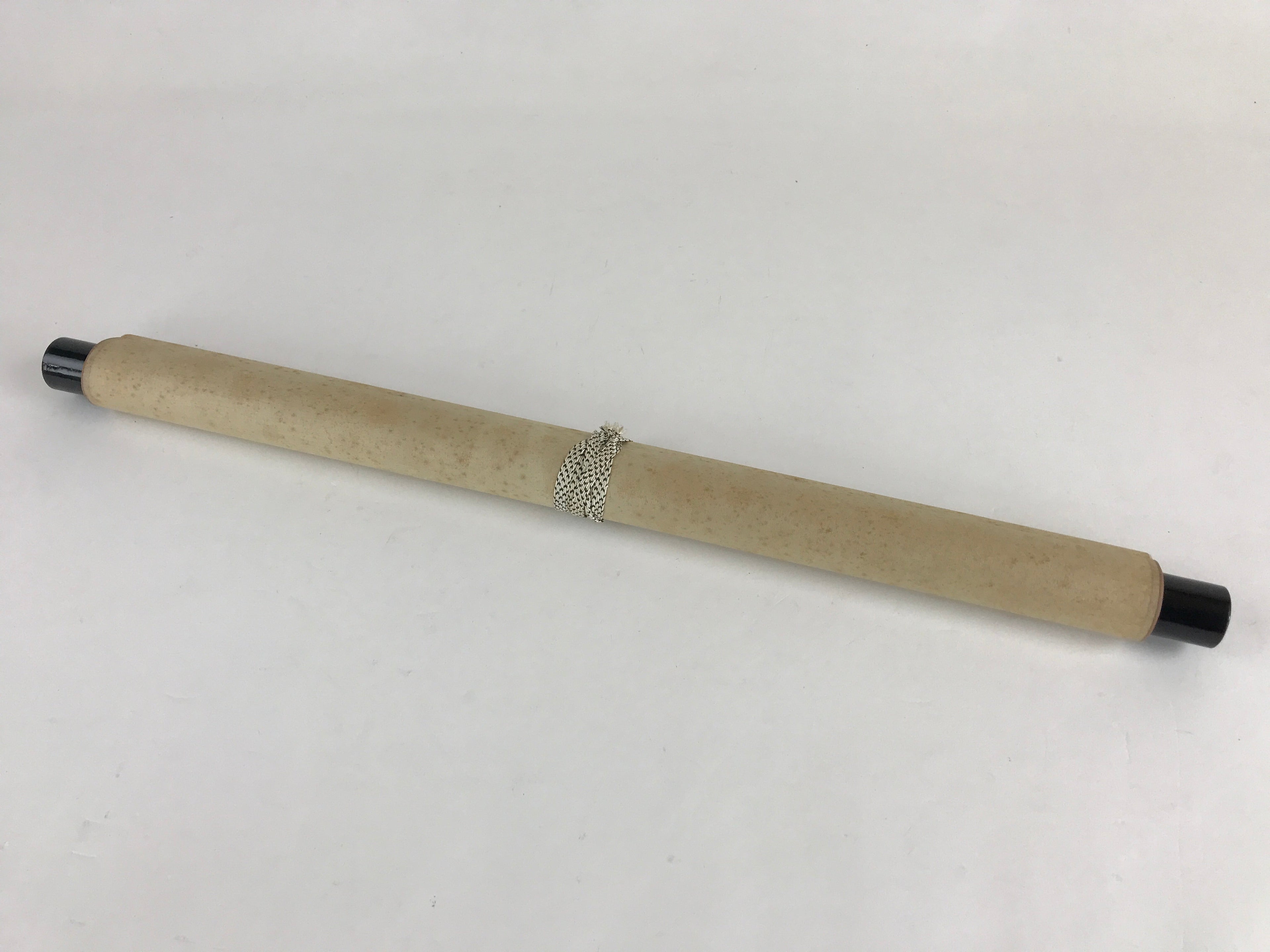 Japanese Hanging Scroll Vtg Calligraphy Kanji Poem Fan Shape Kakejiku SC787