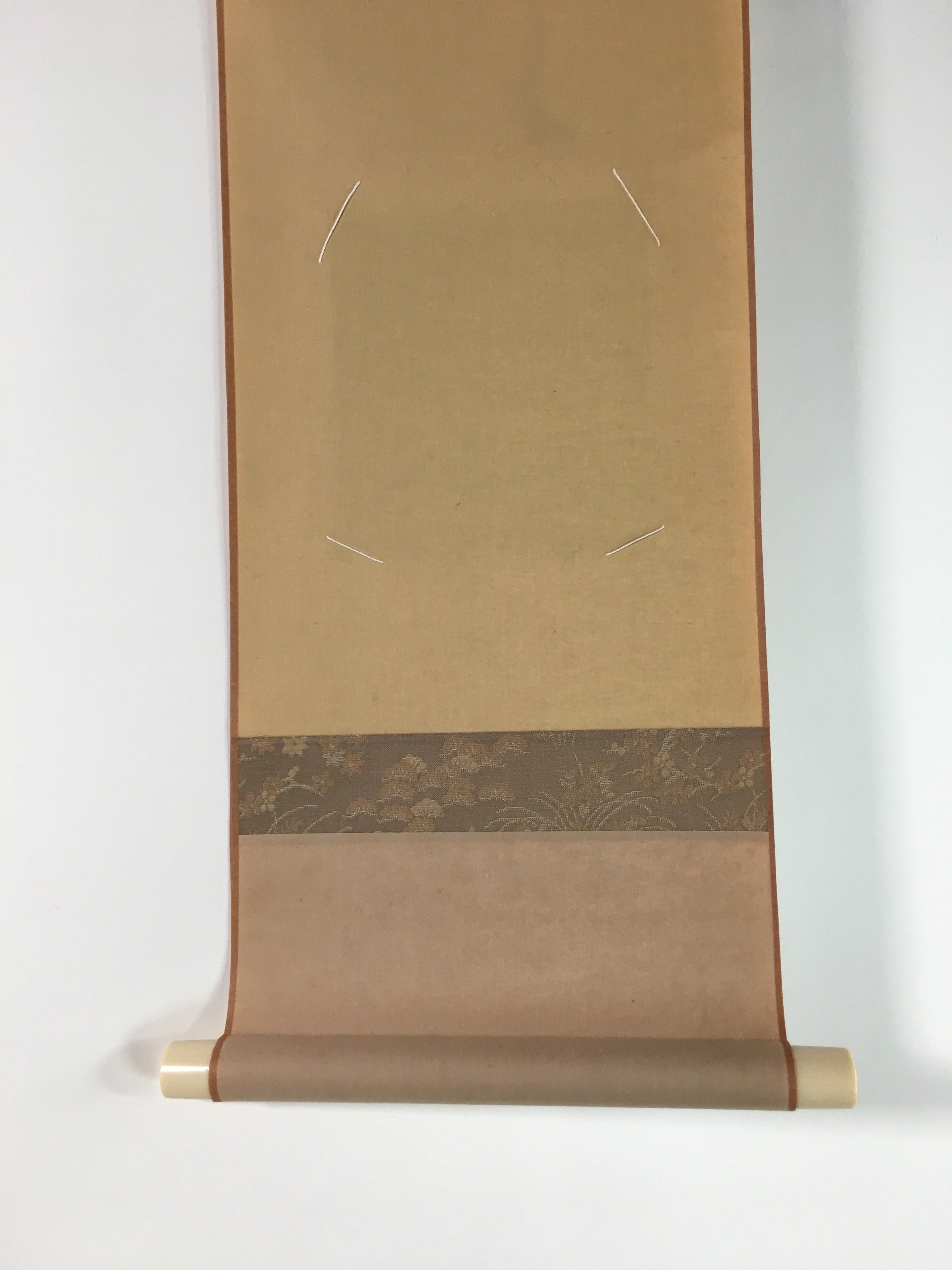 Japanese Hanging Scroll Vtg Kakejiku Kakemono 15x15cm Space Insert SC714