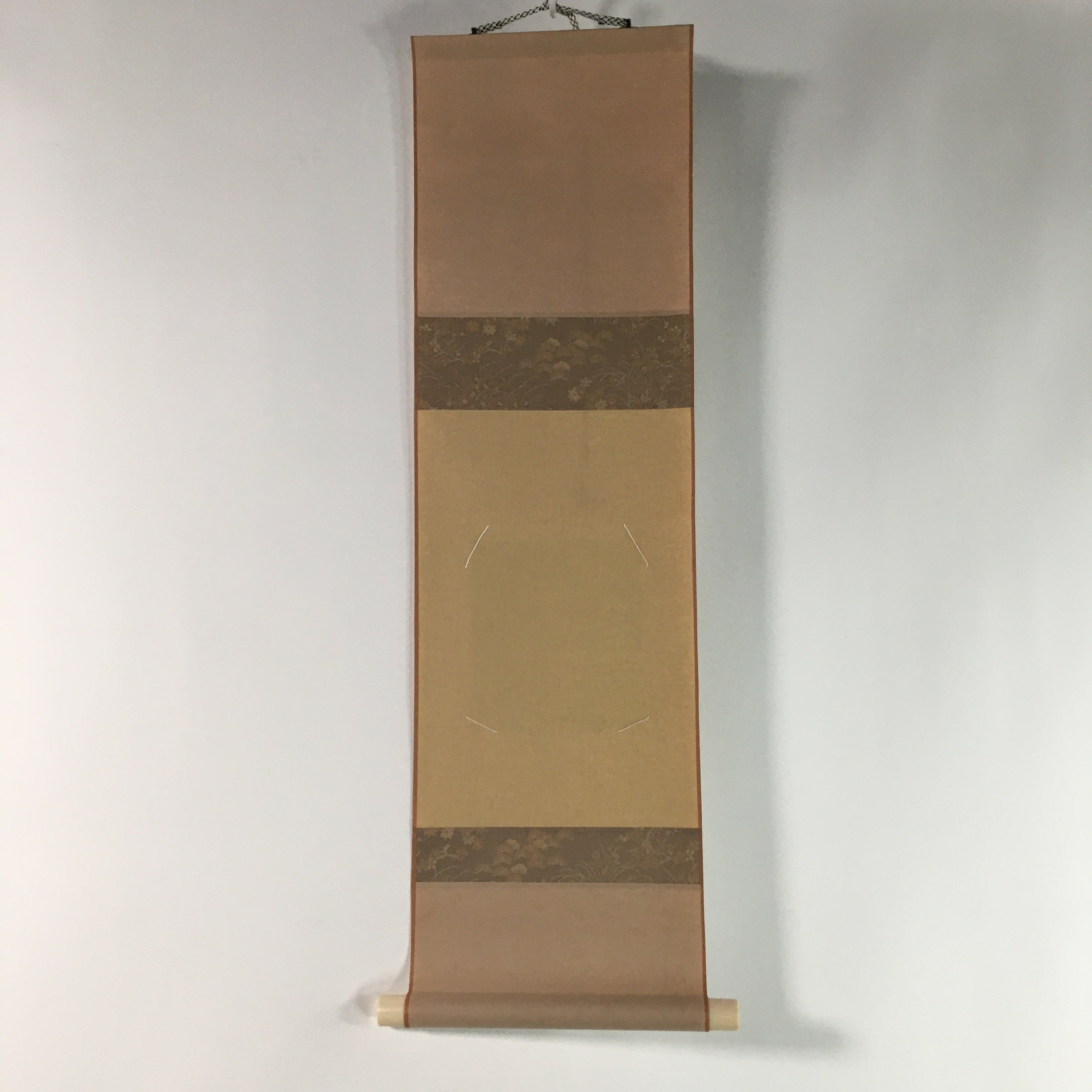 Japanese Hanging Scroll Vtg Kakejiku Kakemono 15x15cm Space Insert SC714