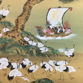 Japanese Hanging Scroll Vtg Kakejiku Kakemono 7 Lucky Gods Cranes SC715