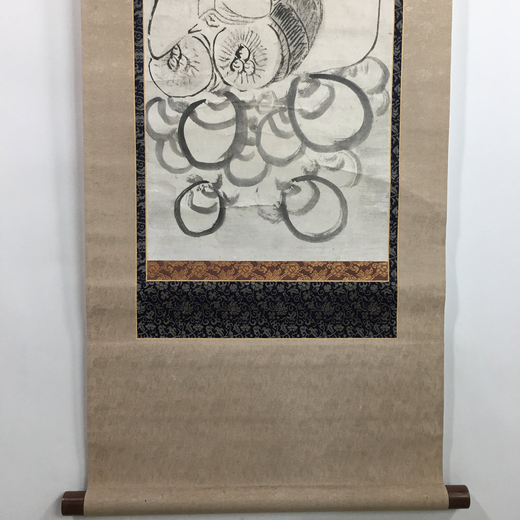 Japanese Hanging Scroll Vtg Kakejiku Kakemono 7 Lucky Gods Daikoku SC704