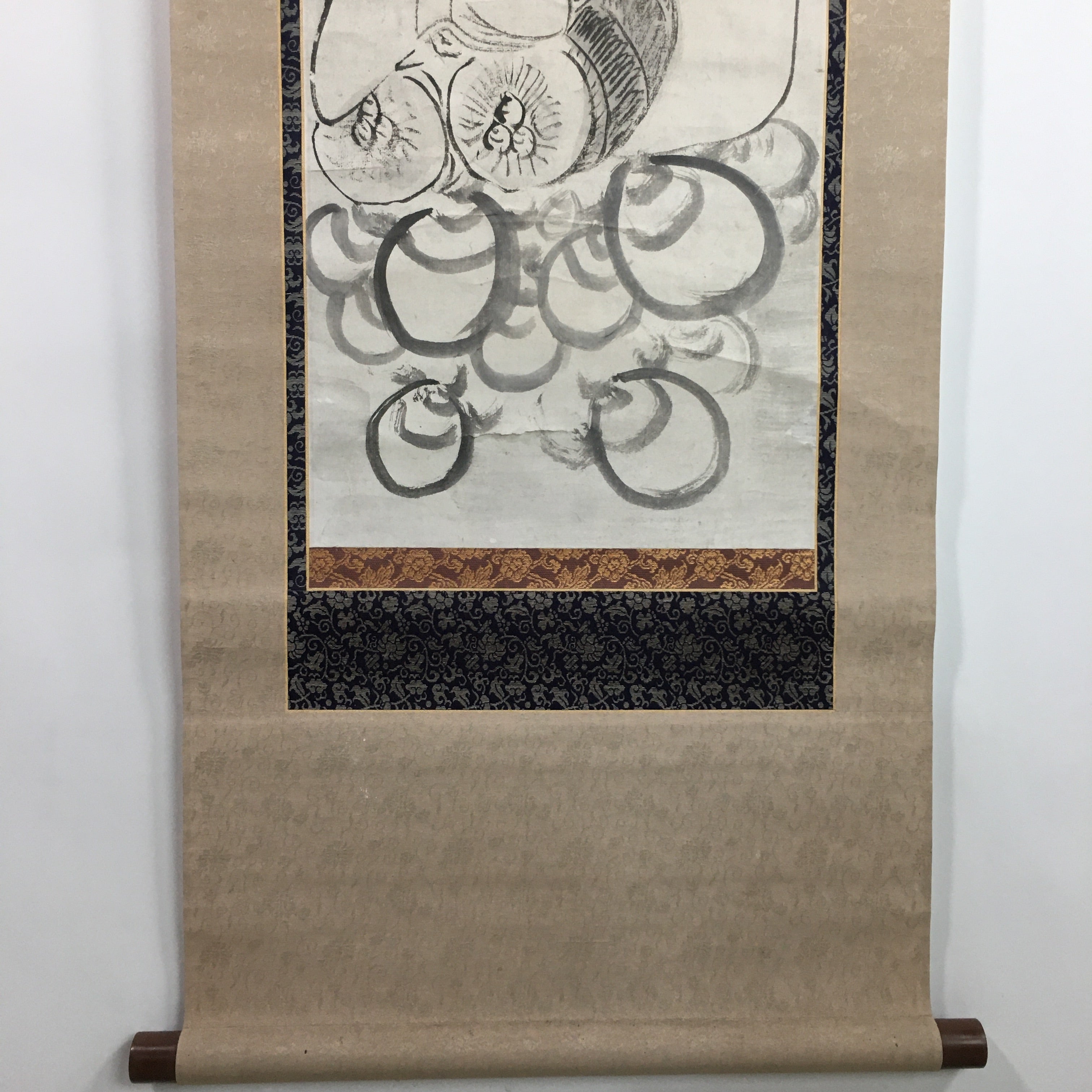 Japanese Hanging Scroll Vtg Kakejiku Kakemono 7 Lucky Gods Daikoku SC704