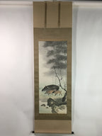 Japanese Hanging Scroll Vtg Kakejiku Kakemono Boar Mother Child SC740