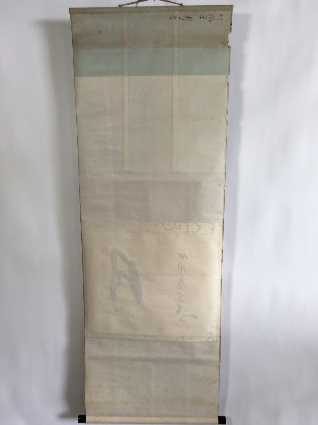 Japanese Hanging Scroll Vtg Kakejiku Kakemono Calligraphy Art Kanji Moon SC692