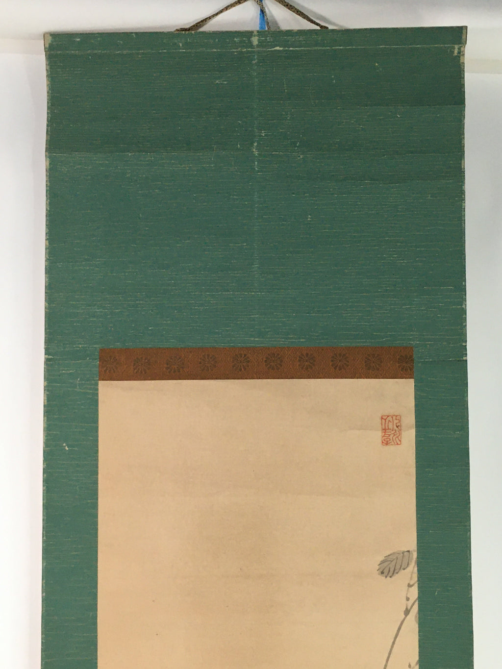 Japanese Hanging Scroll Vtg Kakejiku Kakemono Calligraphy Autumn Bird SC744