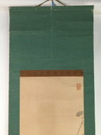 Japanese Hanging Scroll Vtg Kakejiku Kakemono Calligraphy Autumn Bird SC744