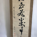 Japanese Hanging Scroll Vtg Kakejiku Kakemono Calligraphy Kanji Words SC638