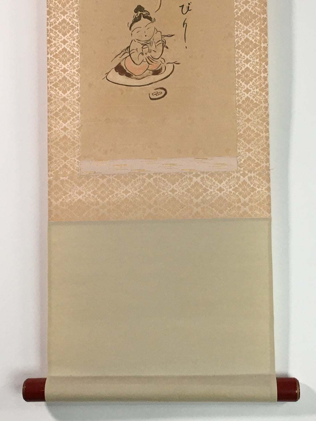 Japanese Hanging Scroll Vtg Kakejiku Kakemono Celestial Maiden Relax SC742