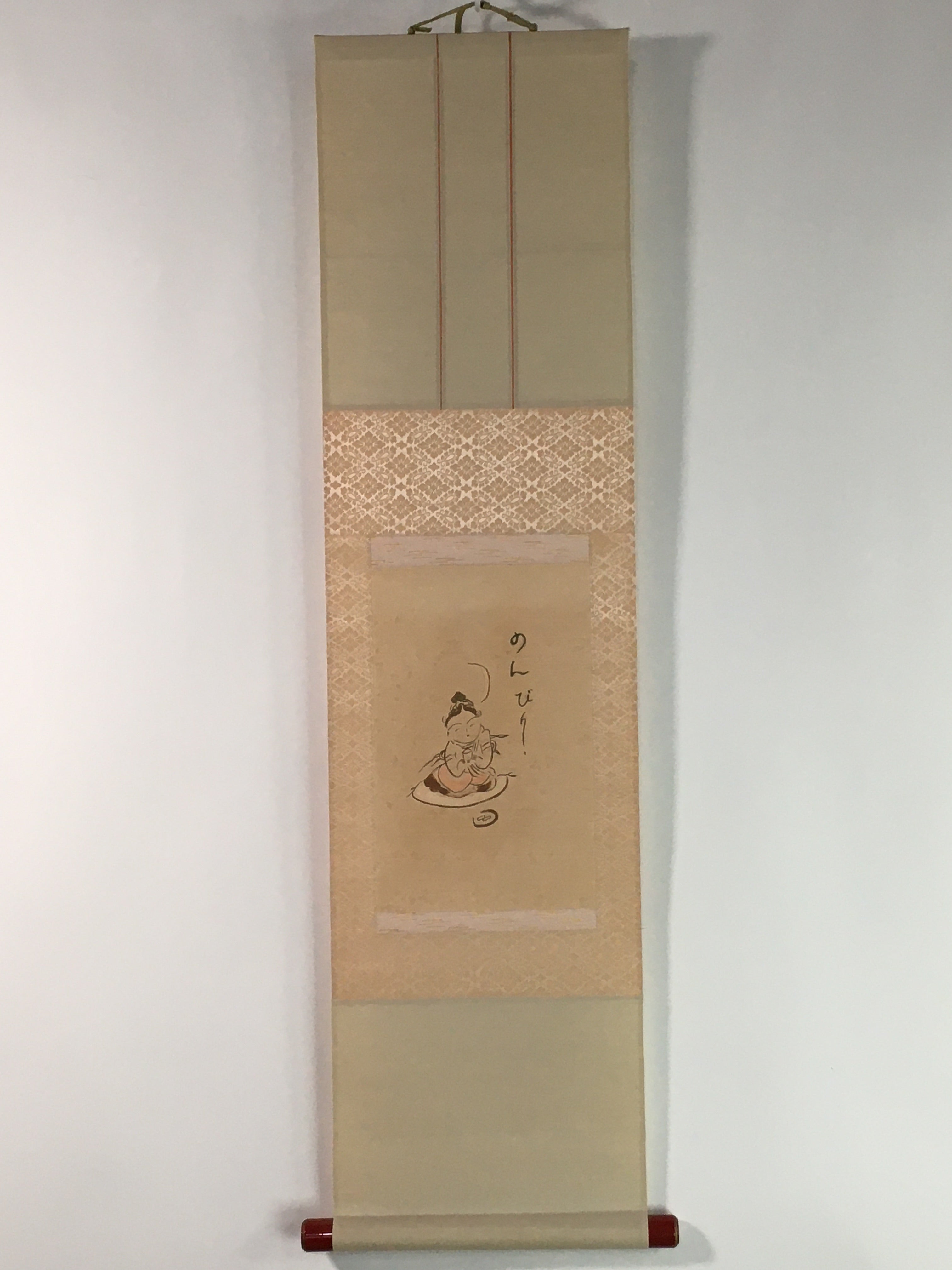 Japanese Hanging Scroll Vtg Kakejiku Kakemono Celestial Maiden Relax SC742