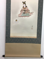 Japanese Hanging Scroll Vtg Kakejiku Kakemono Celestial Maiden SC719
