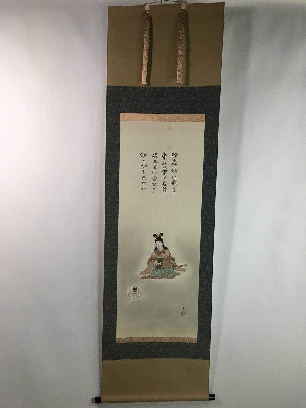 Japanese Hanging Scroll Vtg Kakejiku Kakemono Celestial Maiden SC719