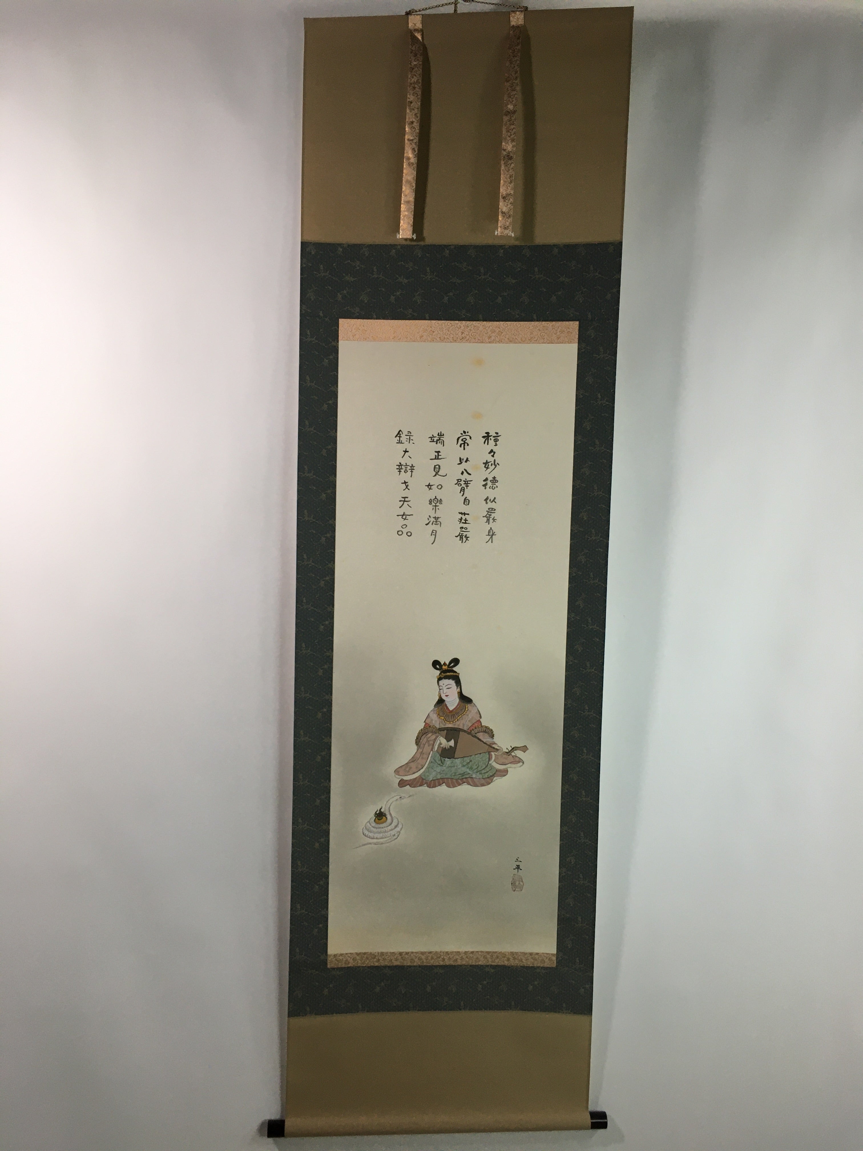 Japanese Hanging Scroll Vtg Kakejiku Kakemono Celestial Maiden SC719