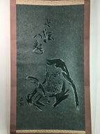 Japanese Hanging Scroll Vtg Kakejiku Kakemono Daruma Washi Art SC749