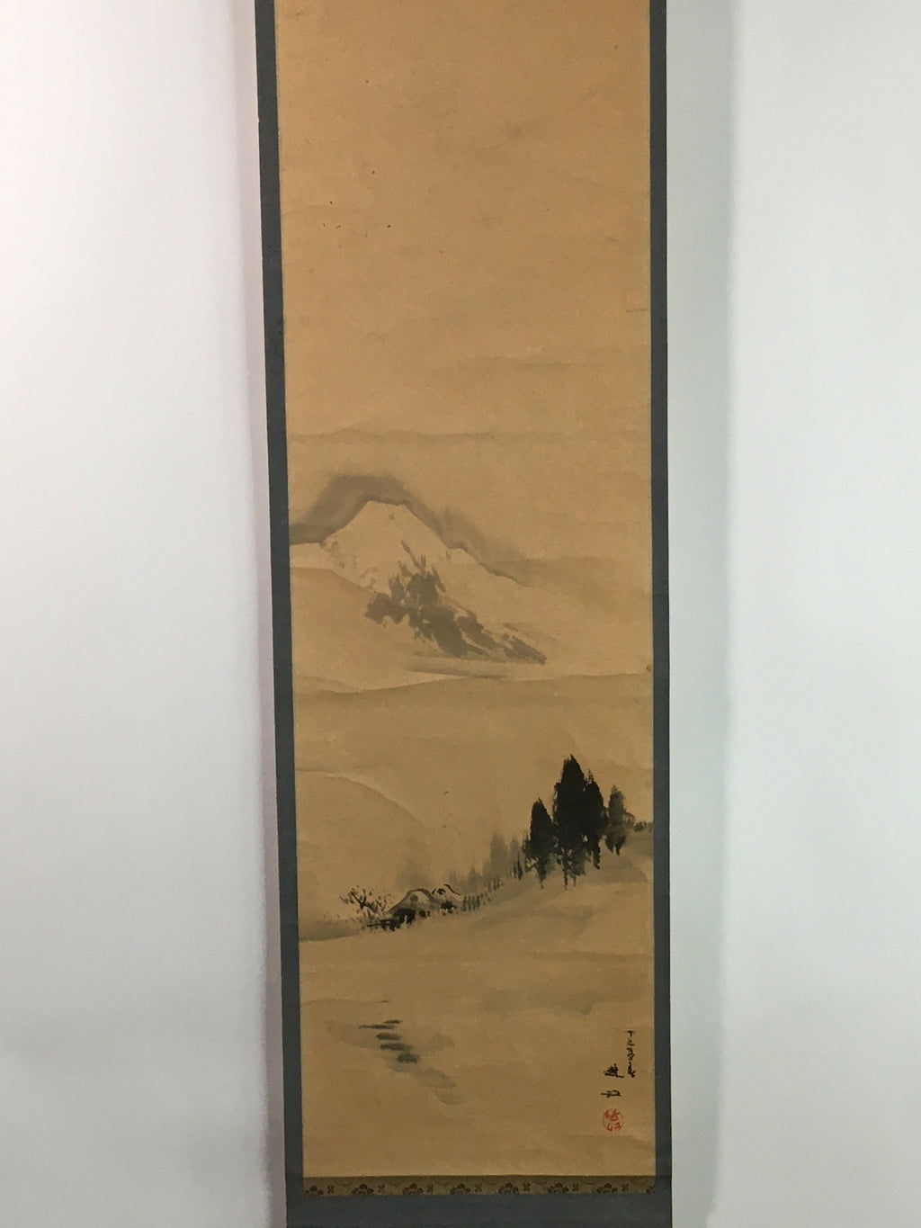 Japanese Hanging Scroll Vtg Kakejiku Kakemono Echigo Mountain SC747