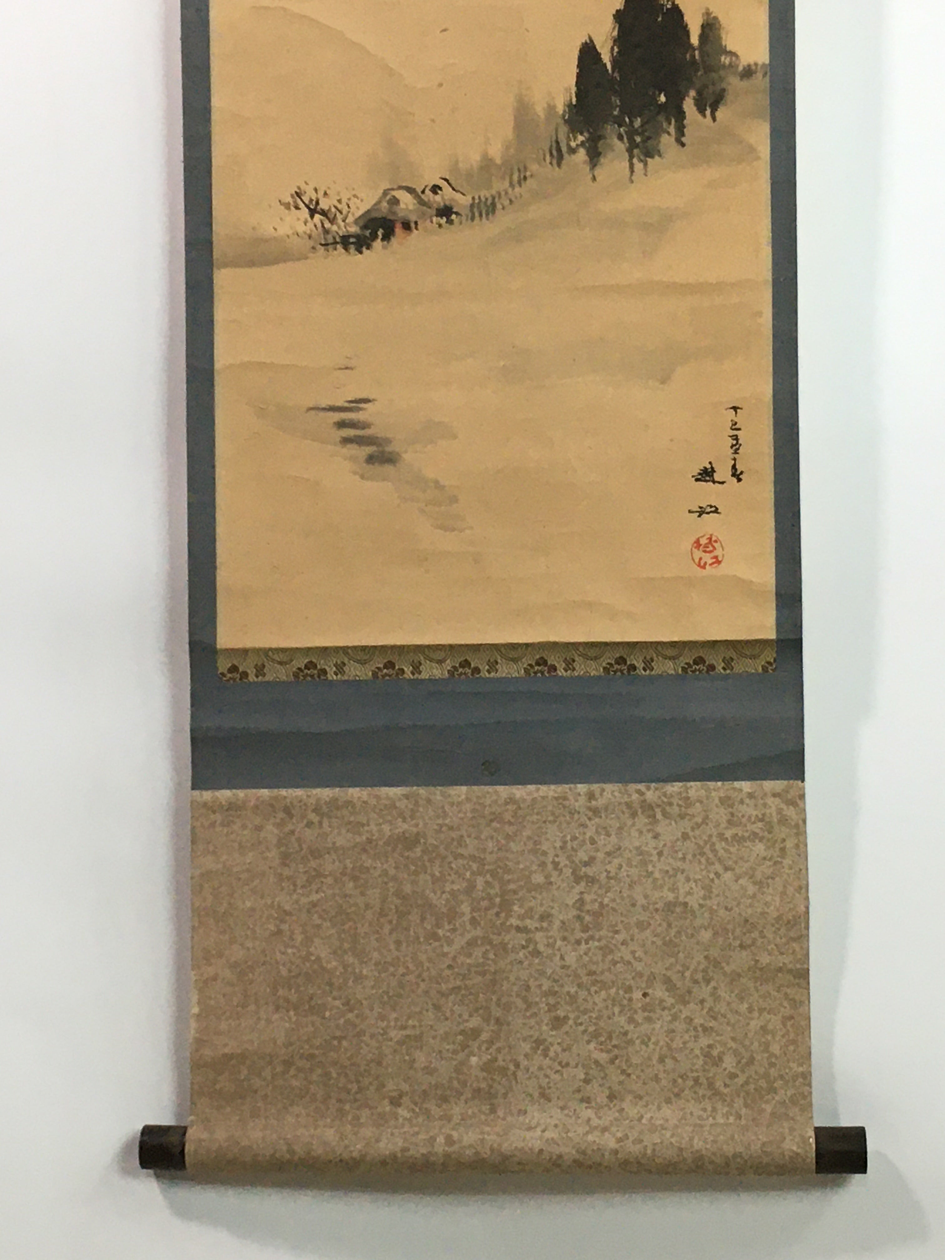 Japanese Hanging Scroll Vtg Kakejiku Kakemono Echigo Mountain SC747