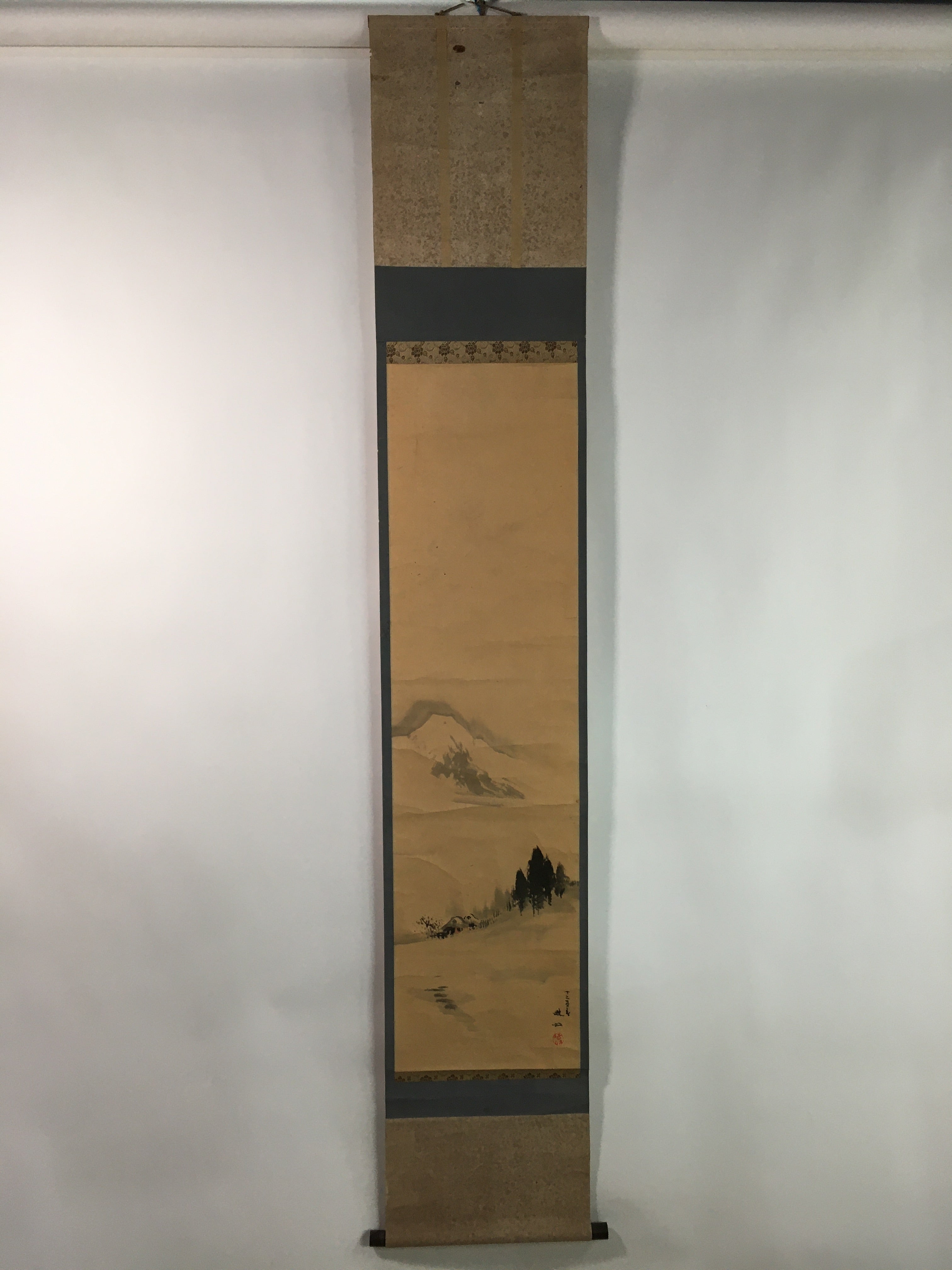 Japanese Hanging Scroll Vtg Kakejiku Kakemono Echigo Mountain SC747