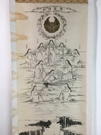 Japanese Hanging Scroll Vtg Kakejiku Kakemono Gods Amulet SC735