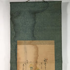 Japanese Hanging Scroll Vtg Kakejiku Kakemono Happiness Yellow Flower SC703