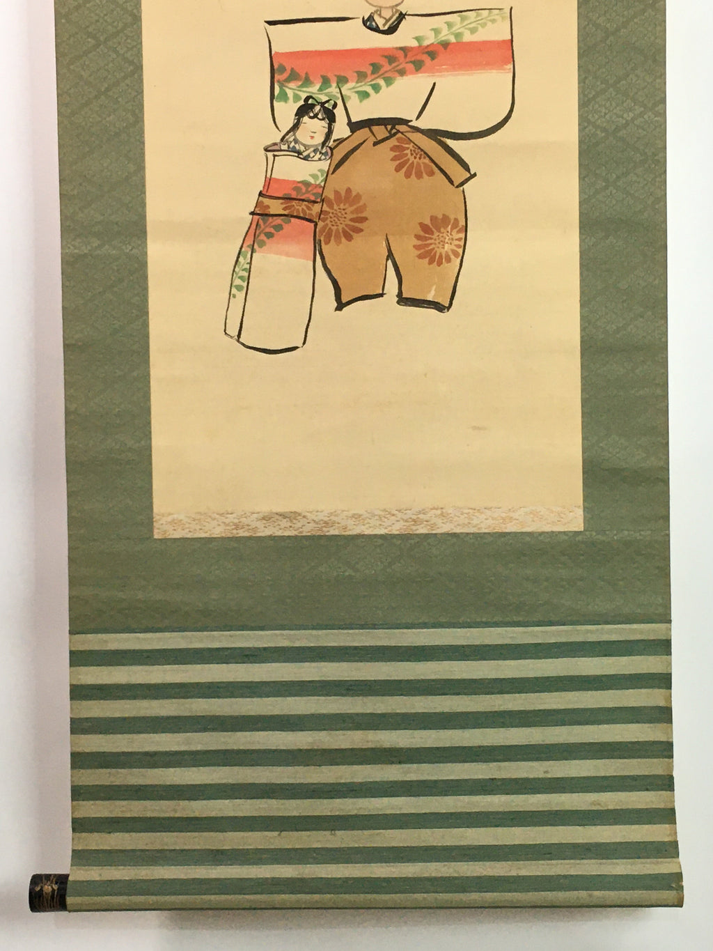 Japanese Hanging Scroll Vtg Kakejiku Kakemono Hinamatsuri Hina Doll SC758