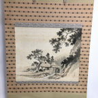 Japanese Hanging Scroll Vtg Kakejiku Kakemono Ink Painting Country House SC612