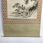 Japanese Hanging Scroll Vtg Kakejiku Kakemono Ink Painting Country House SC612