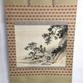 Japanese Hanging Scroll Vtg Kakejiku Kakemono Ink Painting Country House SC612
