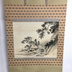 Japanese Hanging Scroll Vtg Kakejiku Kakemono Ink Painting Country House SC612