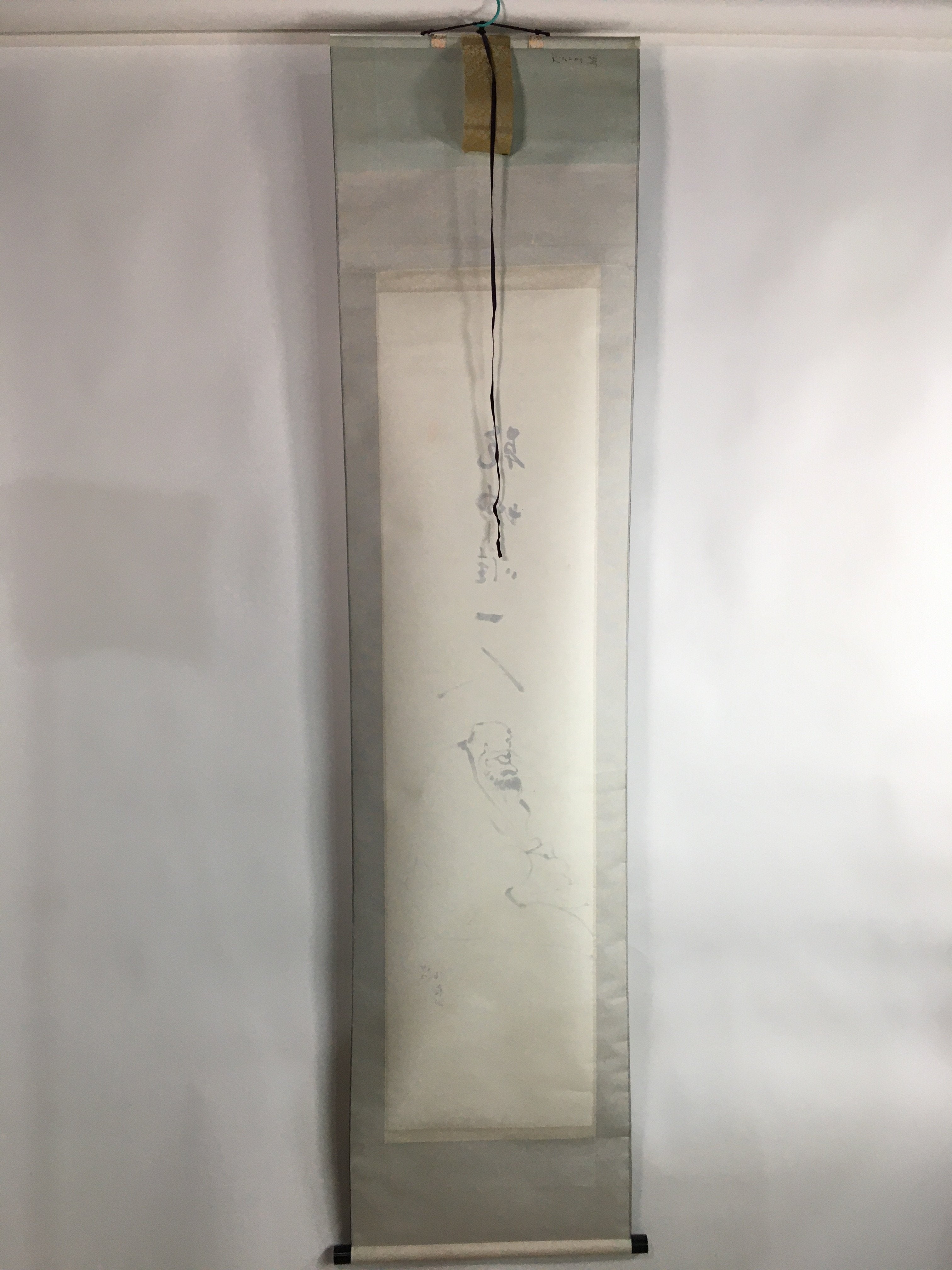 Japanese Hanging Scroll Vtg Kakejiku Kakemono Ink Painting Daruma SC619