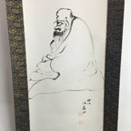 Japanese Hanging Scroll Vtg Kakejiku Kakemono Ink Painting Daruma SC619
