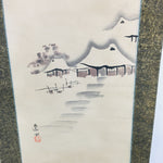 Japanese Hanging Scroll Vtg Kakejiku Kakemono Ink Painting Winter Scenery SC621