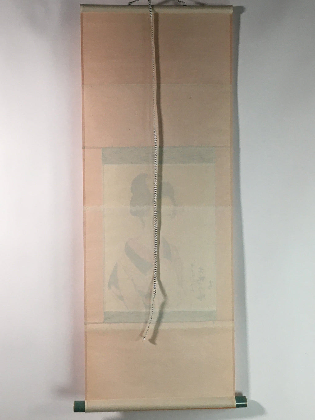 Japanese Hanging Scroll Vtg Kakejiku Kakemono Kimono Young Lady Geisha SC729