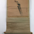 Japanese Hanging Scroll Vtg Kakejiku Kakemono Kingfisher Bird SC706