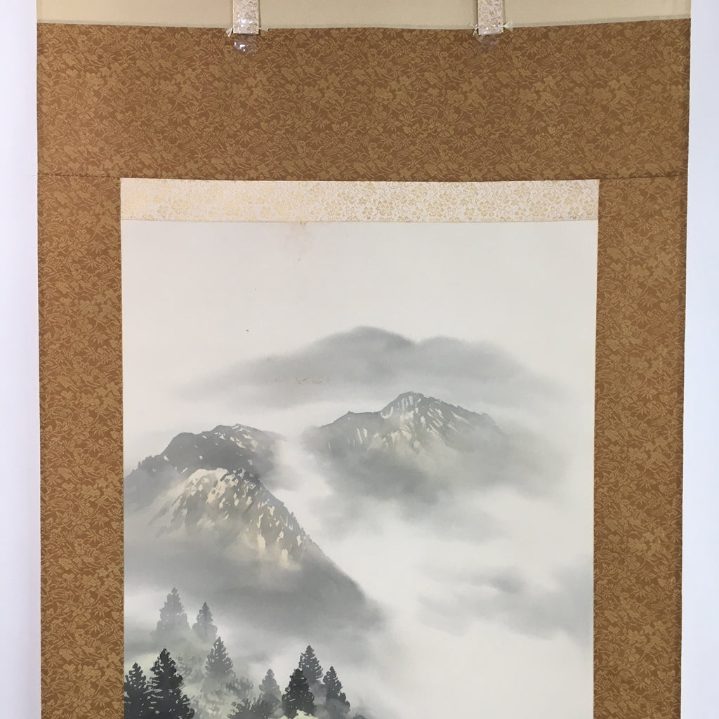 Japanese Hanging Scroll Vtg Kakejiku Kakemono Landscape Painting River SC701