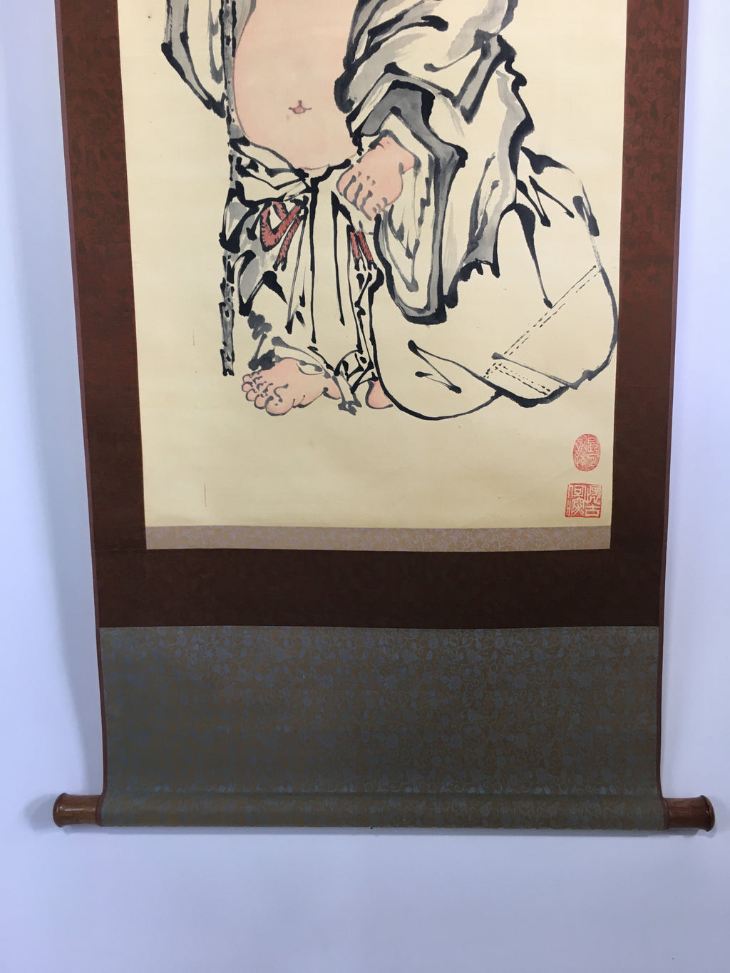 Japanese Hanging Scroll Vtg Kakejiku Kakemono Painting 7 Lucky Gods SC589