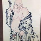 Japanese Hanging Scroll Vtg Kakejiku Kakemono Painting 7 Lucky Gods SC589