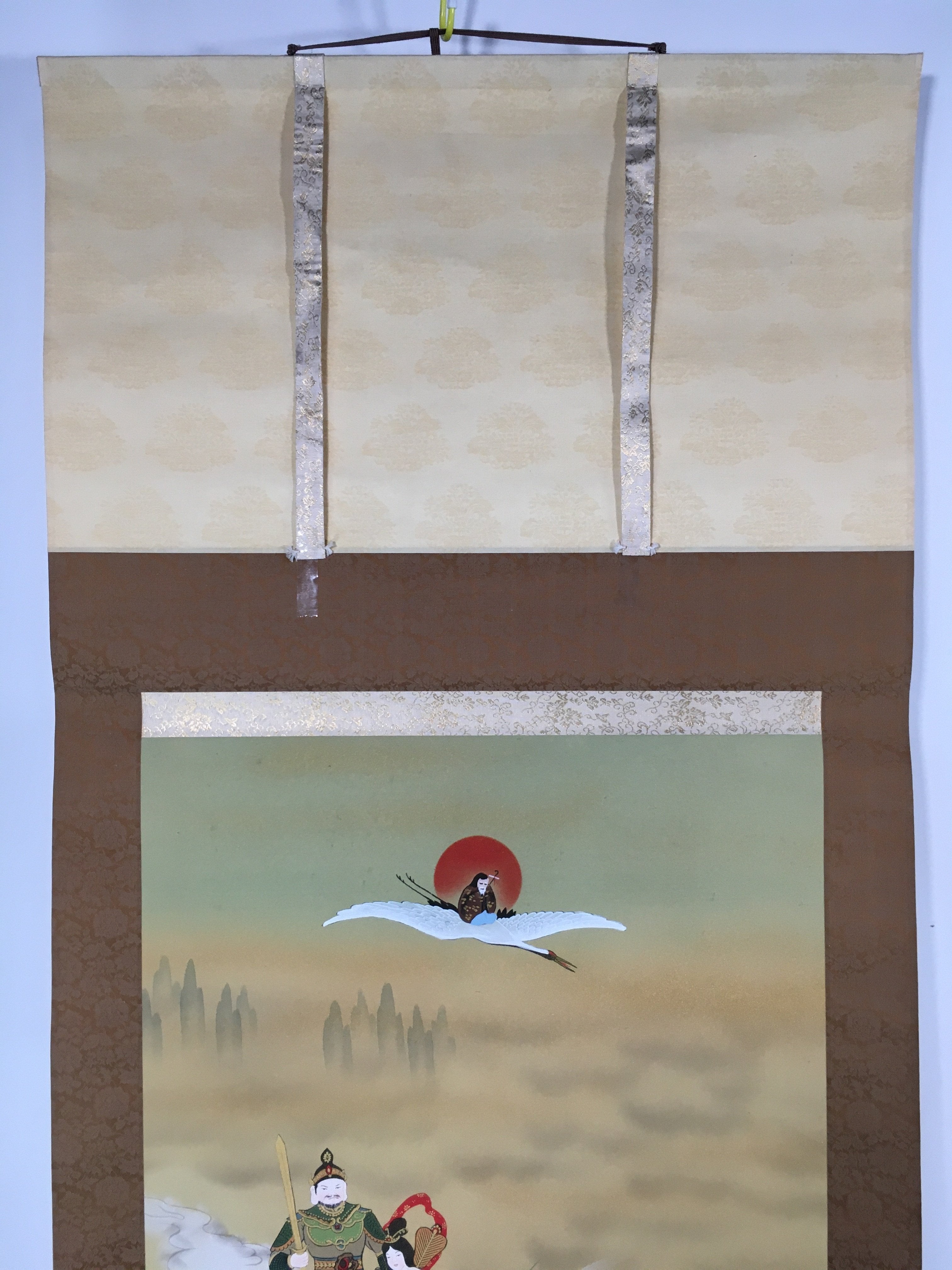 Japanese Hanging Scroll Vtg Kakejiku Kakemono Painting 7Lucky Gods SC610