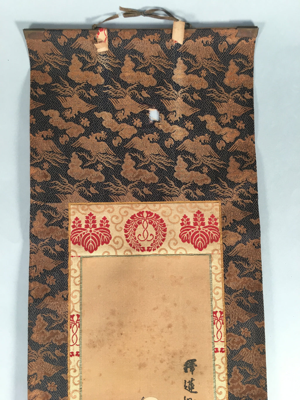 Japanese Hanging Scroll Vtg Kakejiku Kakemono Painting Buddhist Monk SC586