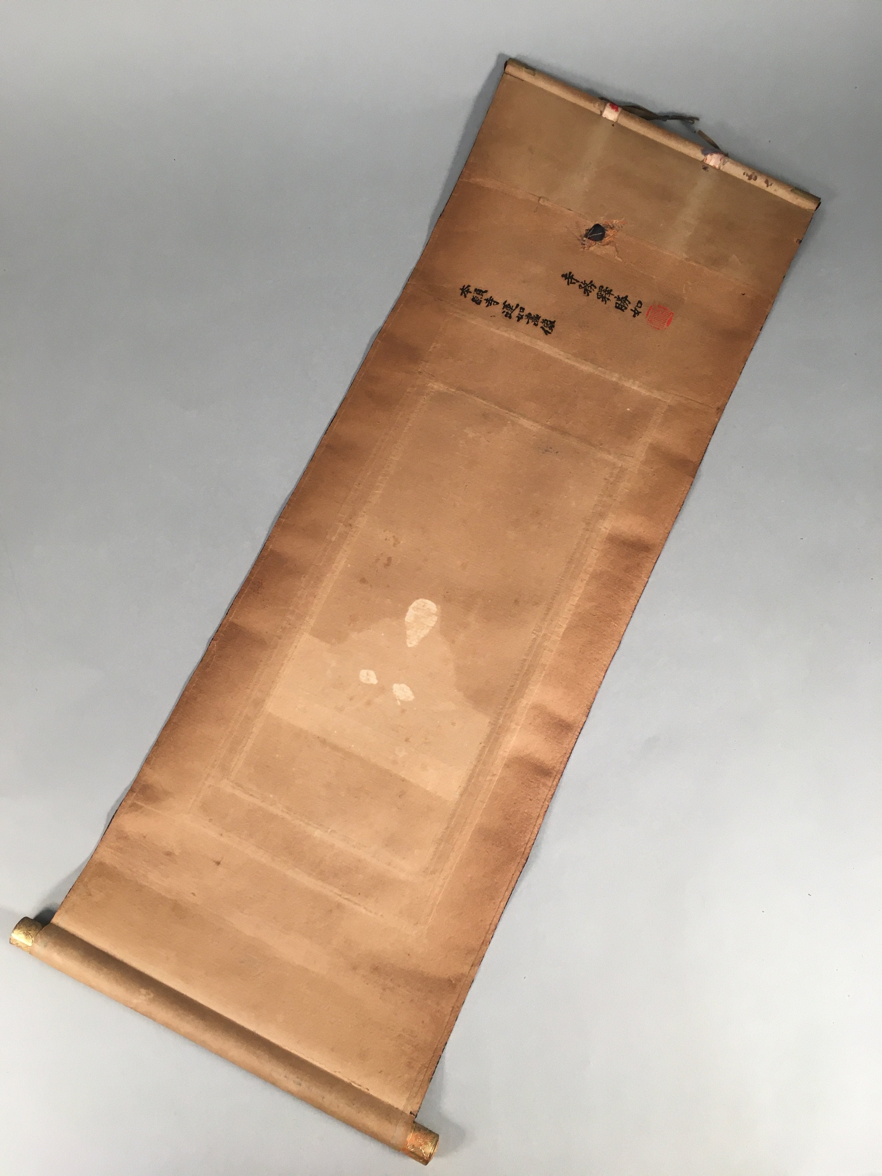 Japanese Hanging Scroll Vtg Kakejiku Kakemono Painting Buddhist Monk SC586